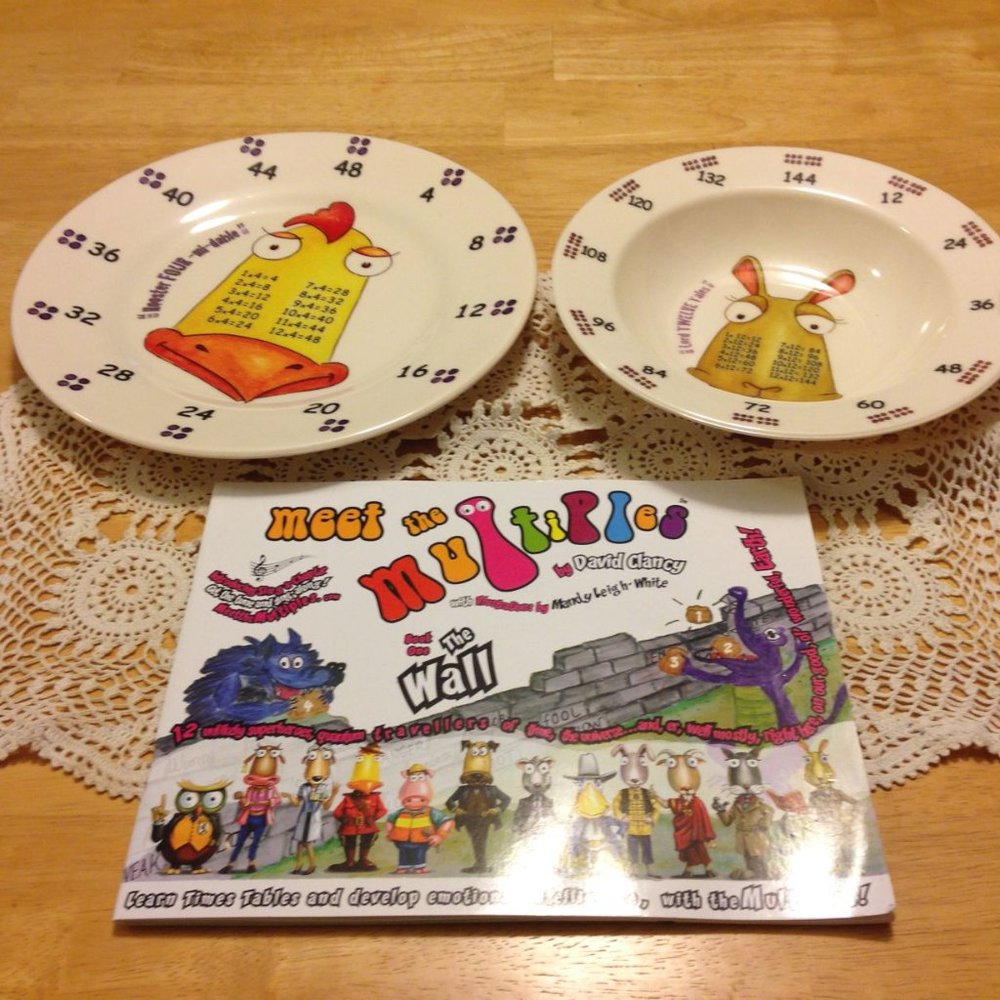 The Multiples bundle, book and dishes to teach multiplication